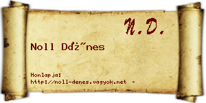 Noll Dénes névjegykártya