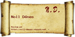 Noll Dénes névjegykártya